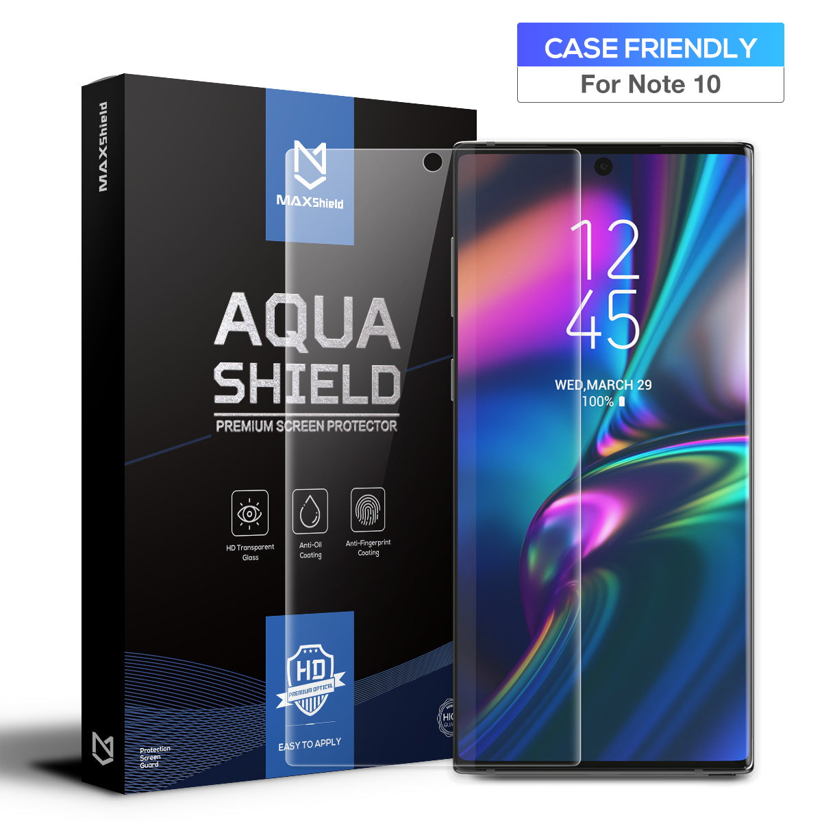 Galaxy Note 10 Plus 5G Screen Protector MaxShield HD Aqua Crystal for Samsung