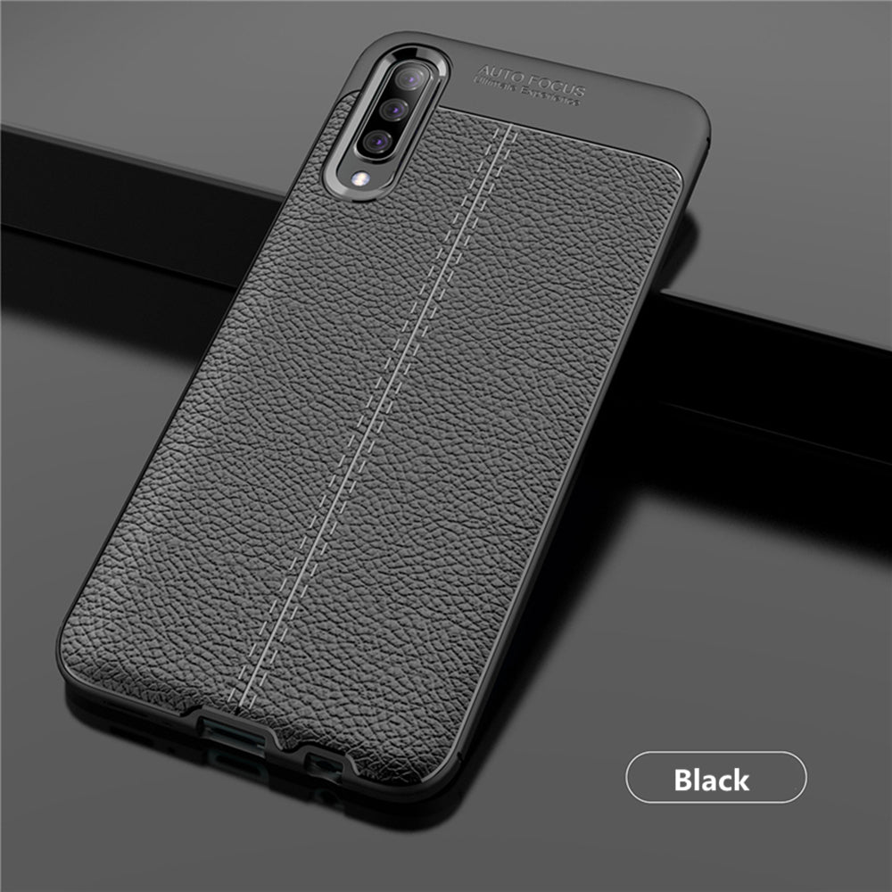 For Samsung A30 Luxury Ultra Slim Leather Rubber Shockproof Case Cover