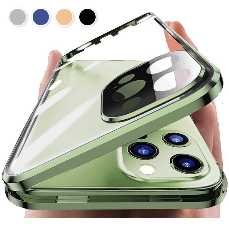 For iPhone 12 Pro 6.1" Case 360° Magnetic Metal Double-sided Glass Cover