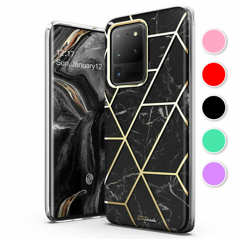 Galaxy S20 Plus Ultra Case TITISHARK Clear Stylish Marble Shockproof Case Cover