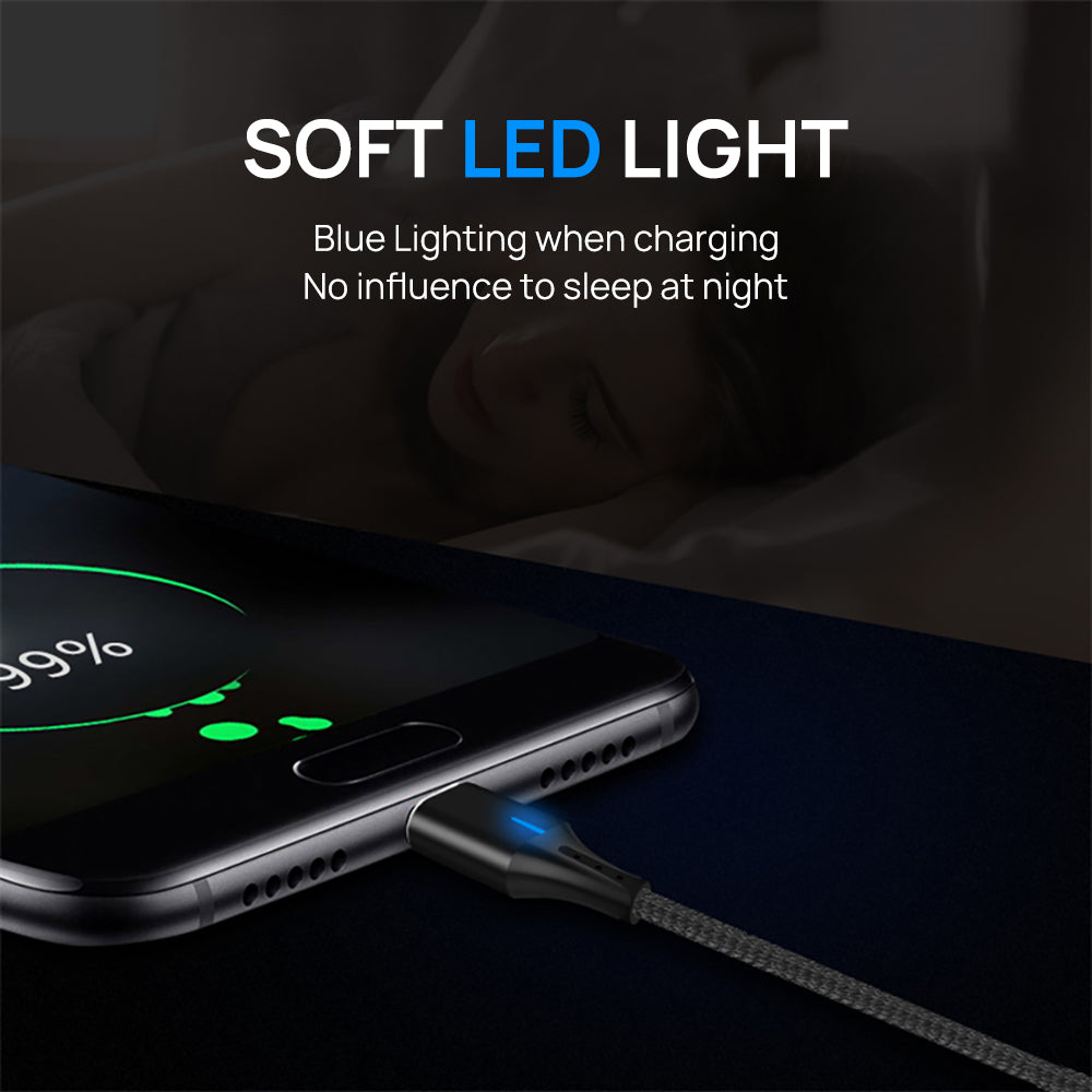 90 Degree 5A USB Magnetic Data Charging Cable Fast Charger For iPhone