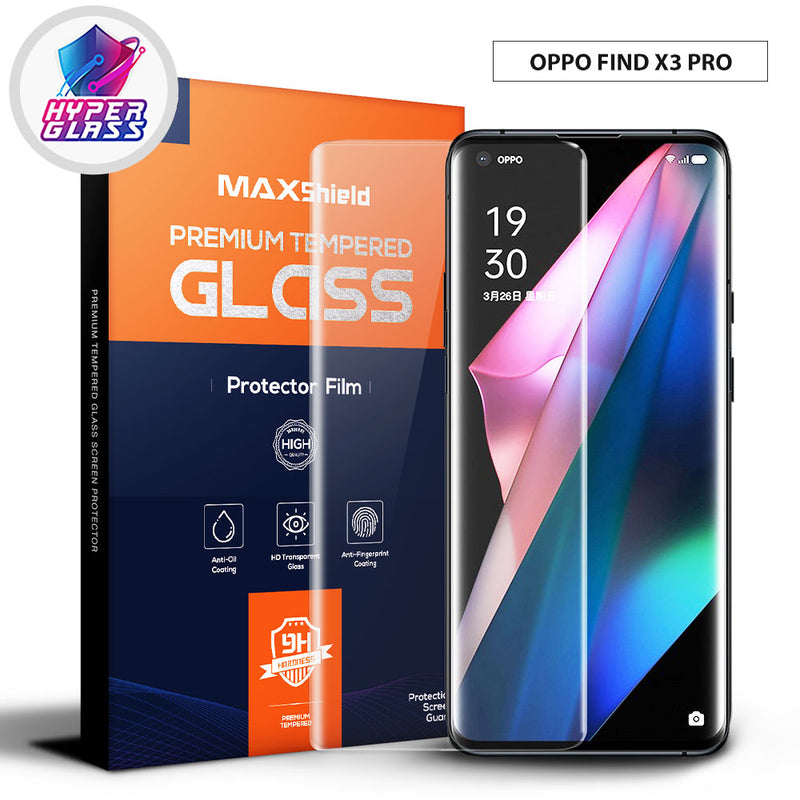 MAXSHIELD OPPO FIND X3 Pro Screen Protector Tempered Full Cover UV Glass