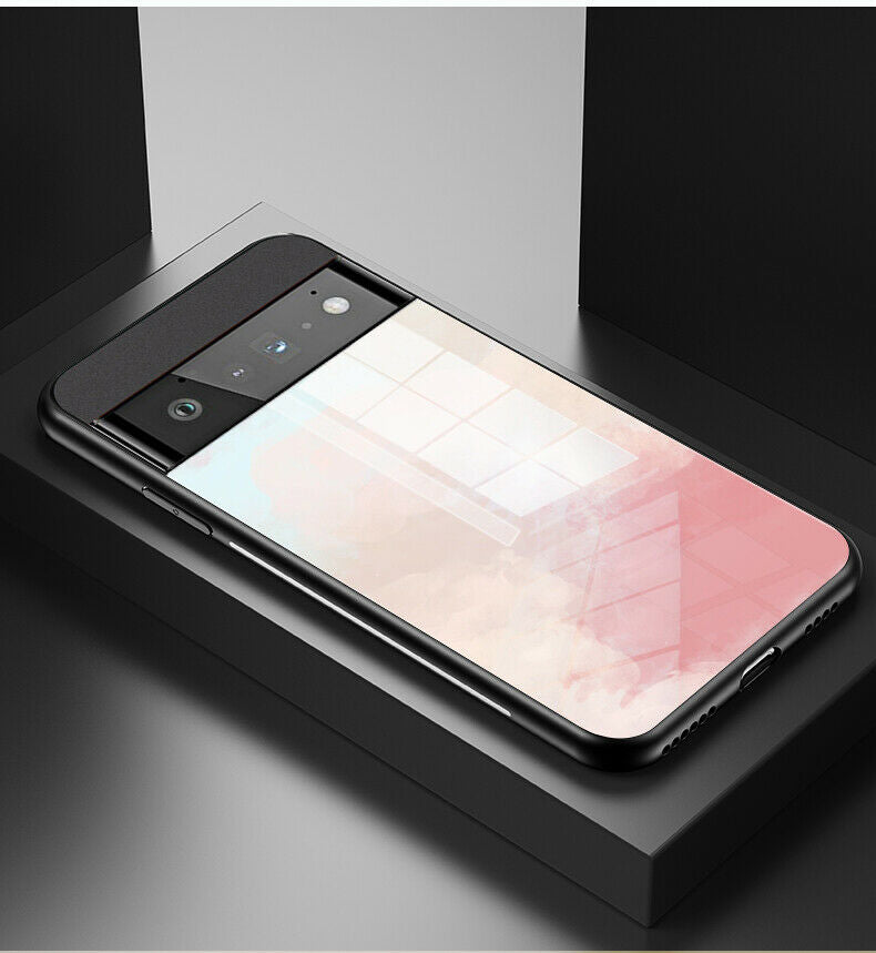 For Google Pixel 6 pro Case Shockproof Marble Temepered Glass Luxury Case Cover