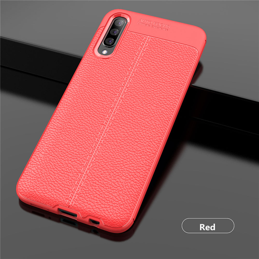For Samsung A30 Luxury Ultra Slim Leather Rubber Shockproof Case Cover