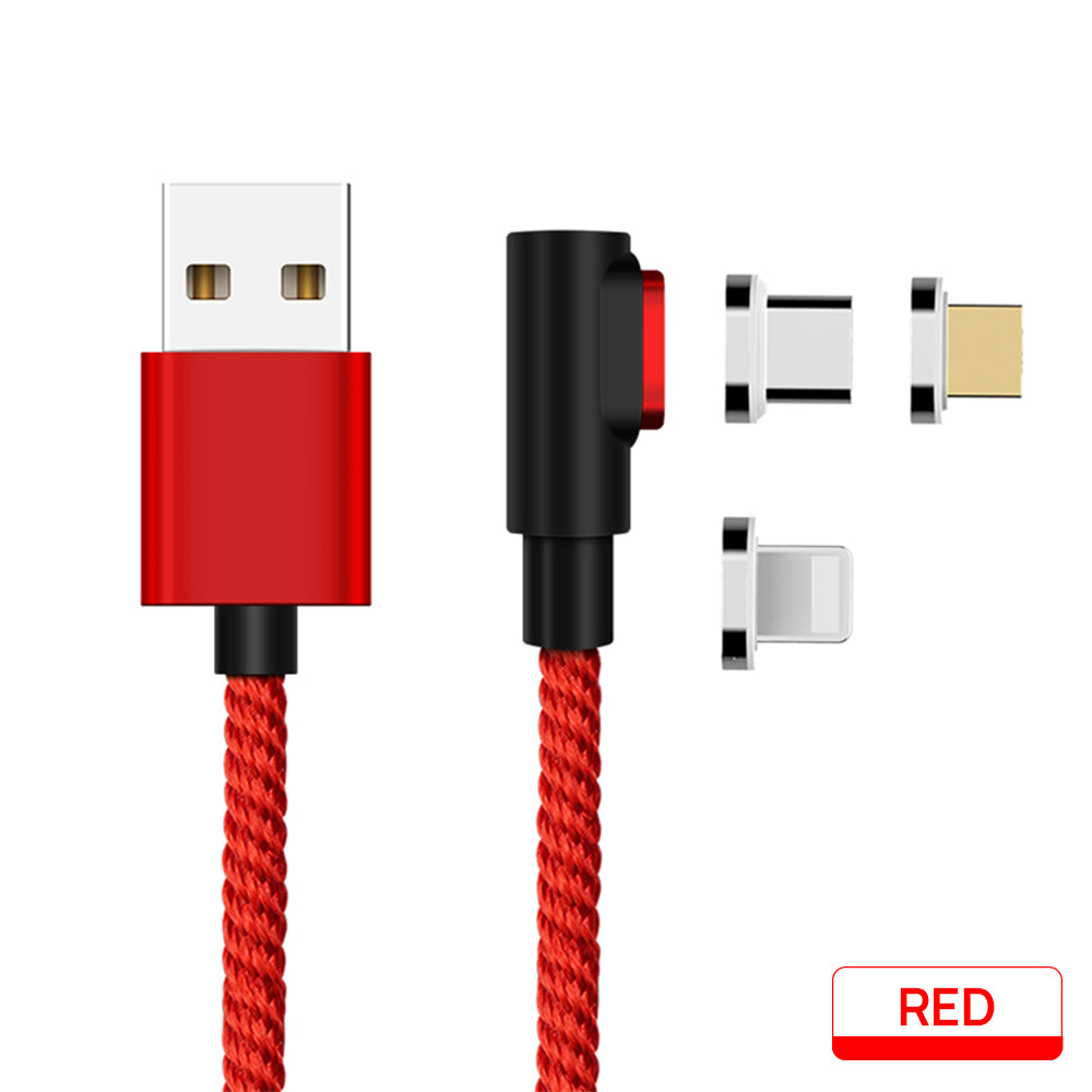 90 Degree 5A USB Magnetic Data Charging Cable Fast Charger For iPhone