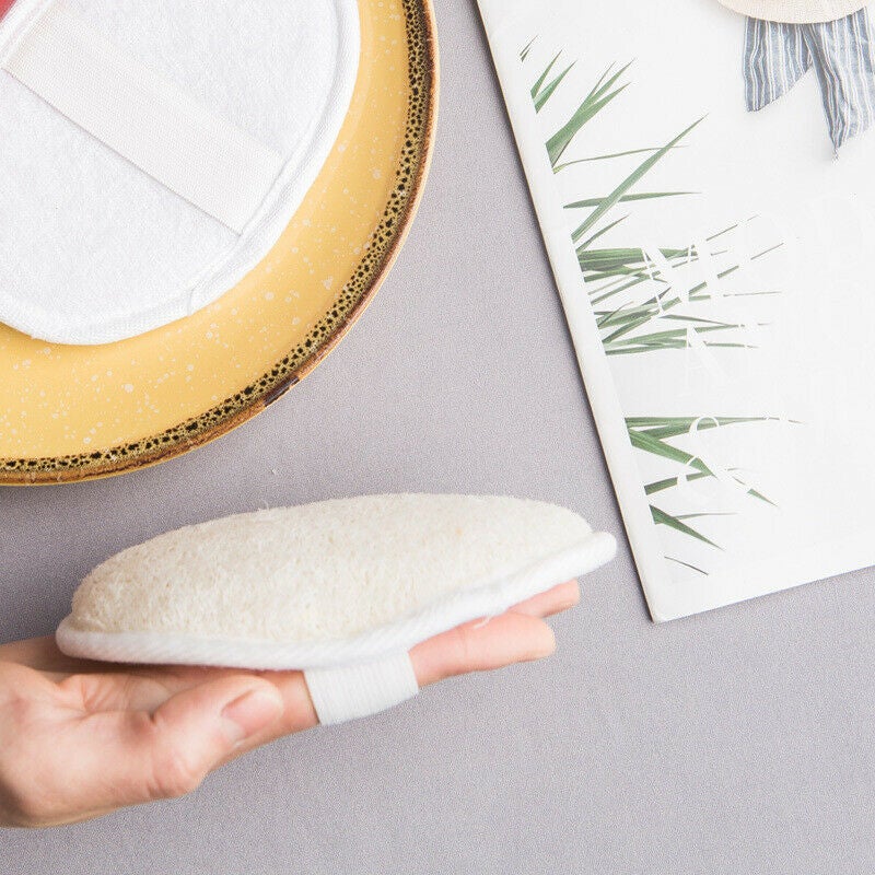 2/4PS Natural Loofah Luffa Loofa Facial Body Pad Sponge Cleanser Scrubber Brush
