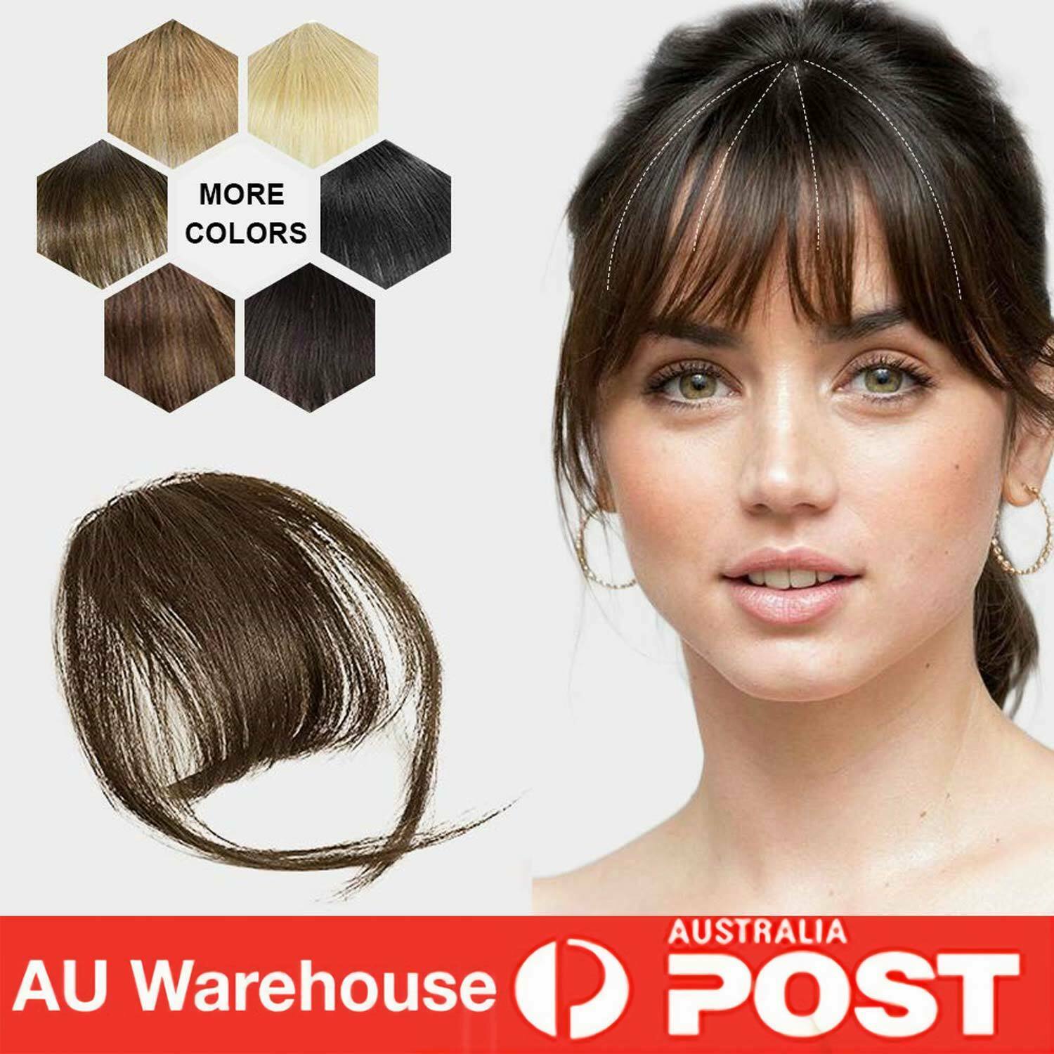 Natural Thin Fringe Bangs False Fake Hair Extension Clip In Front Hairpieces AU