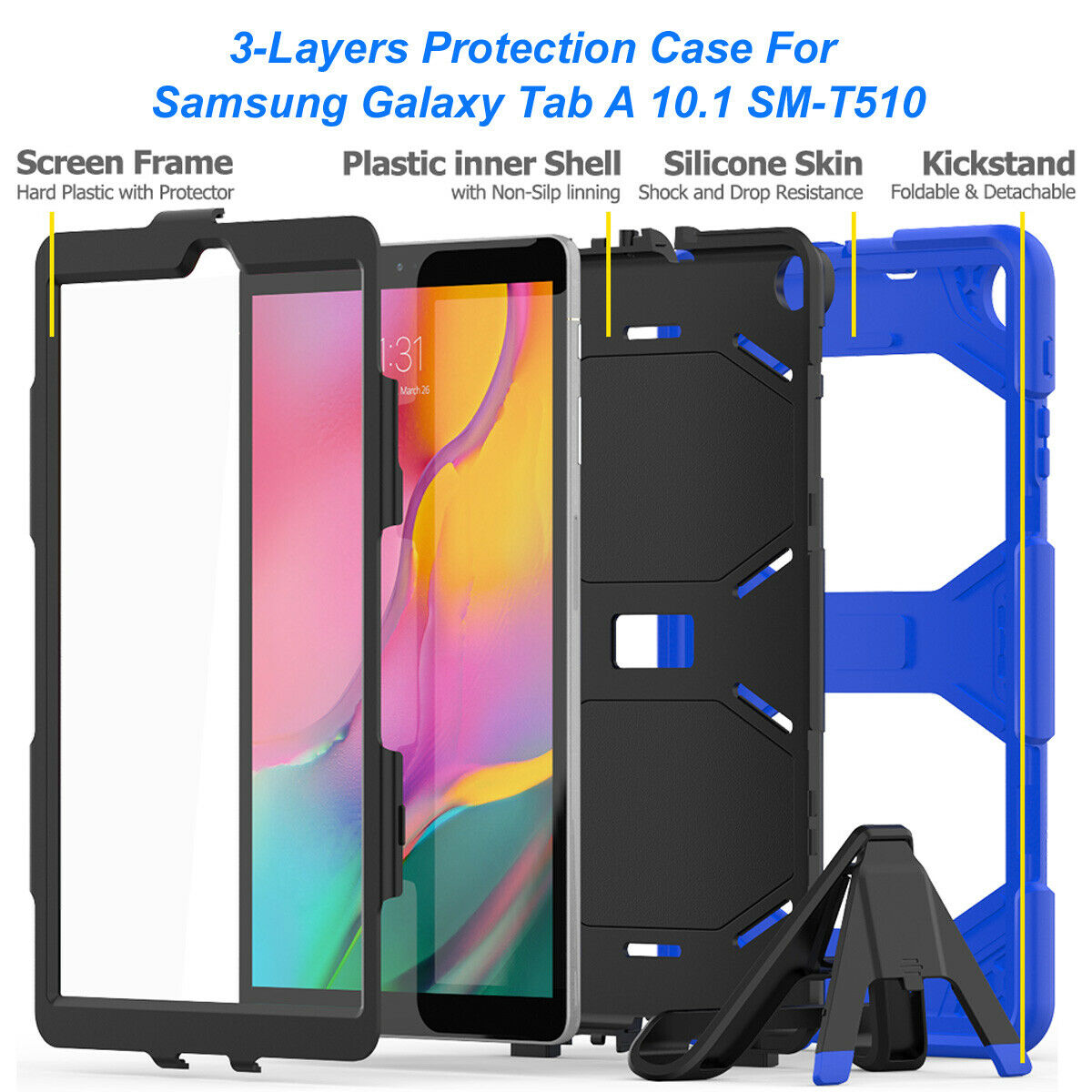 Heavy Duty Shock Proof Case Cover Samsung Galaxy Tab A 8.0'' 2019 T290