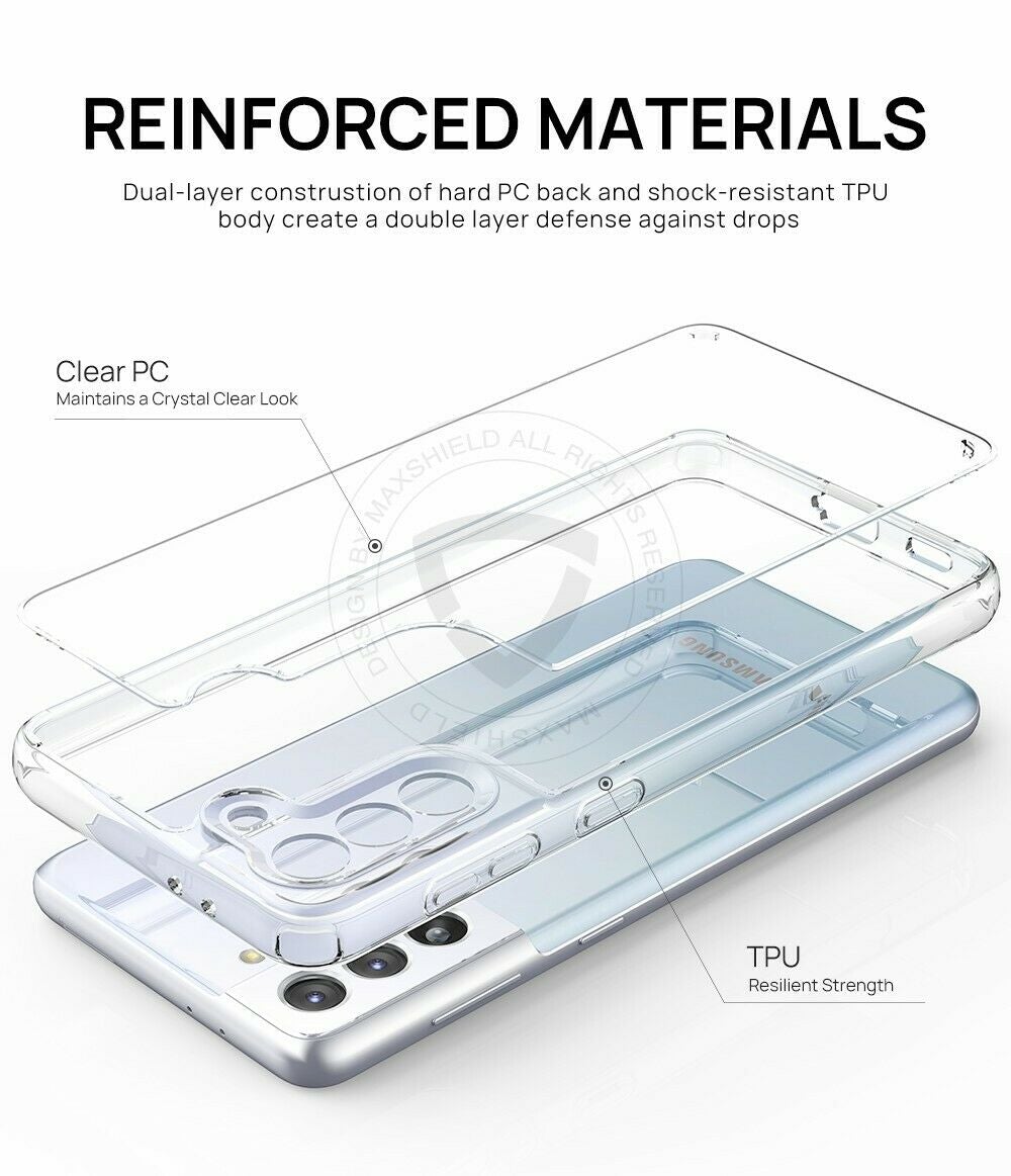 Fr Samsung Galaxy S21 FE Case Hard Clear Slim Cover+Lens Camera Screen Protector