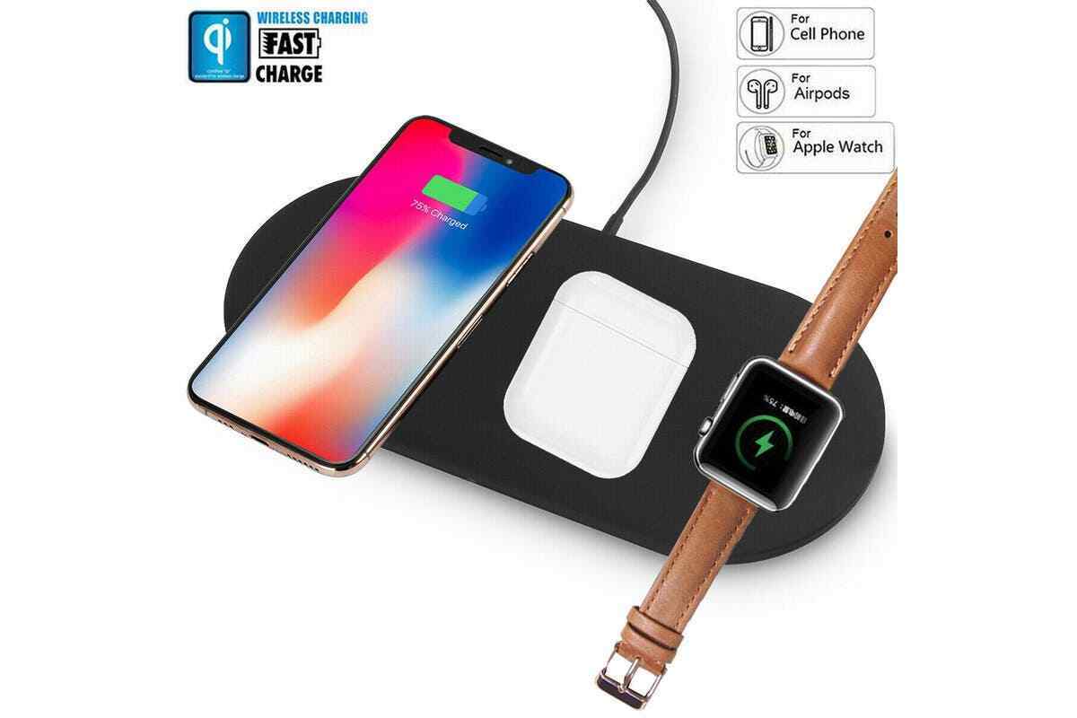 3in1 QI Wireless charger charge Station Dock for Apple Watch iPhone