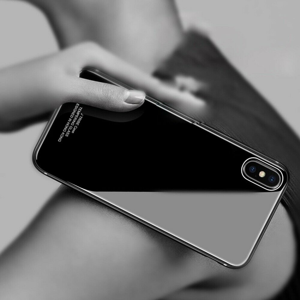 For OPPO AX5 Slim Case Cover Back Tempered Glass-Black/Red/Pink/White