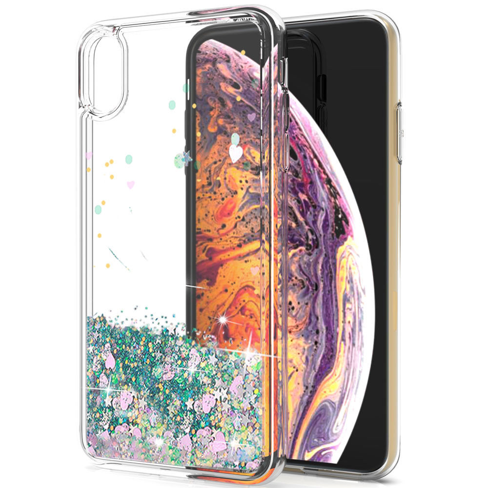 Bling Dynamic Glitter Moving Quicksand Liquid Case Cover For iPhone Xs Max