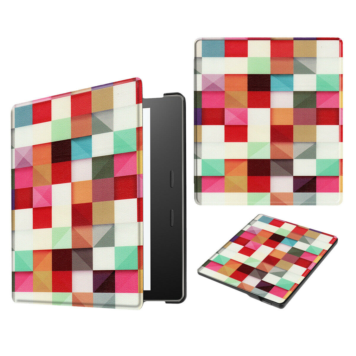 For New Amazon All New Kindle 2019 Painting Leather Smart Cover--Grid