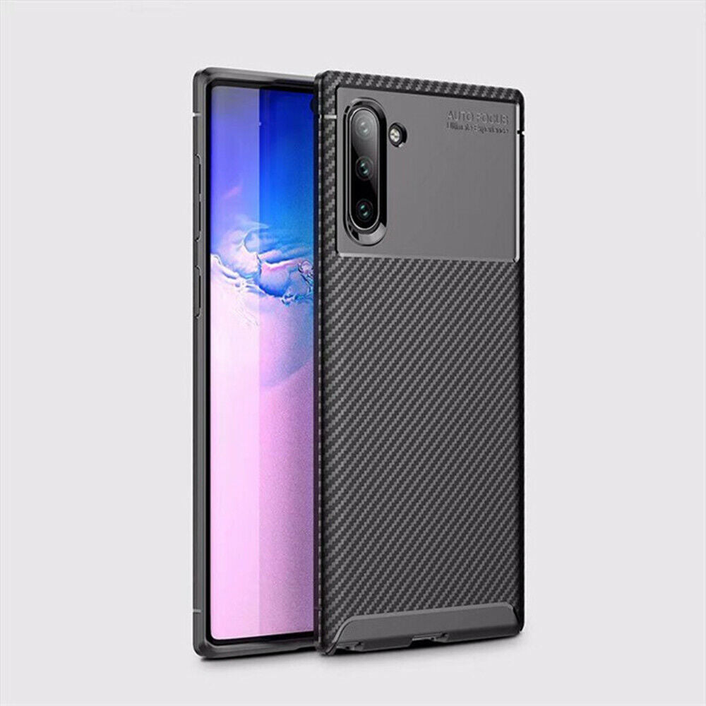 For Samsung Galaxy Note 10 Plus 5G Carbon Fiber Rubber Case TPU Slim Matte Cover