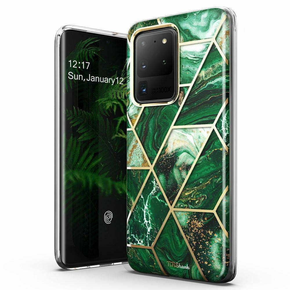 Galaxy S20 Plus Ultra Case TITISHARK Clear Stylish Marble Shockproof Case Cover