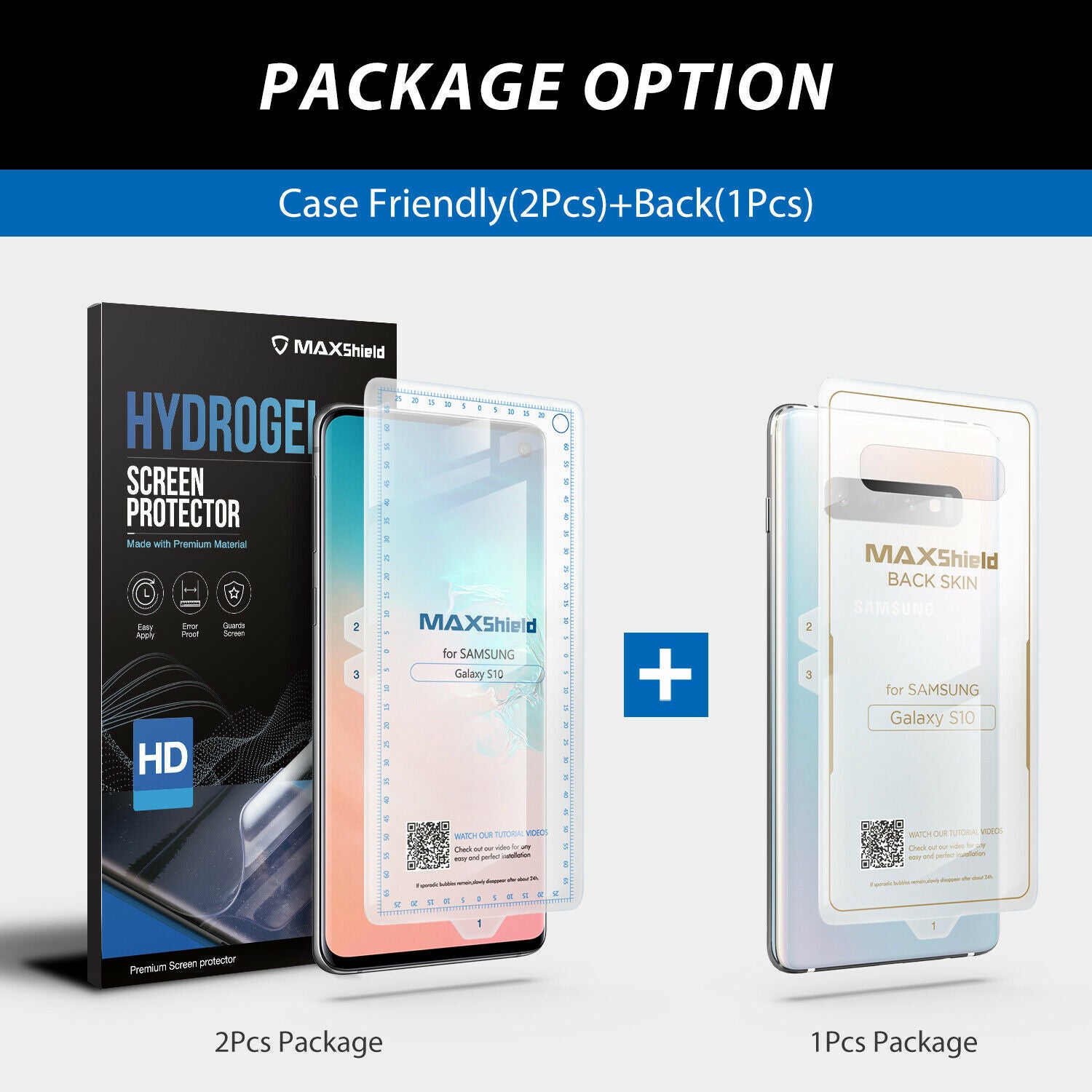2x CASE FRIENDLY HYDROGEL Film Screen Protector for Samsung Galaxy S10 Plus