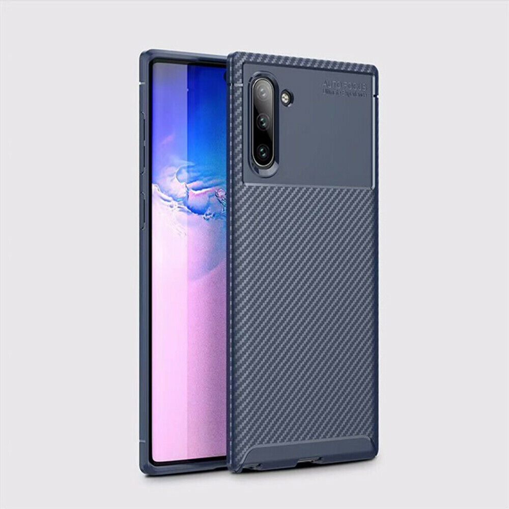 For Samsung Galaxy Note 10 Plus 5G Carbon Fiber Rubber Case TPU Slim Matte Cover