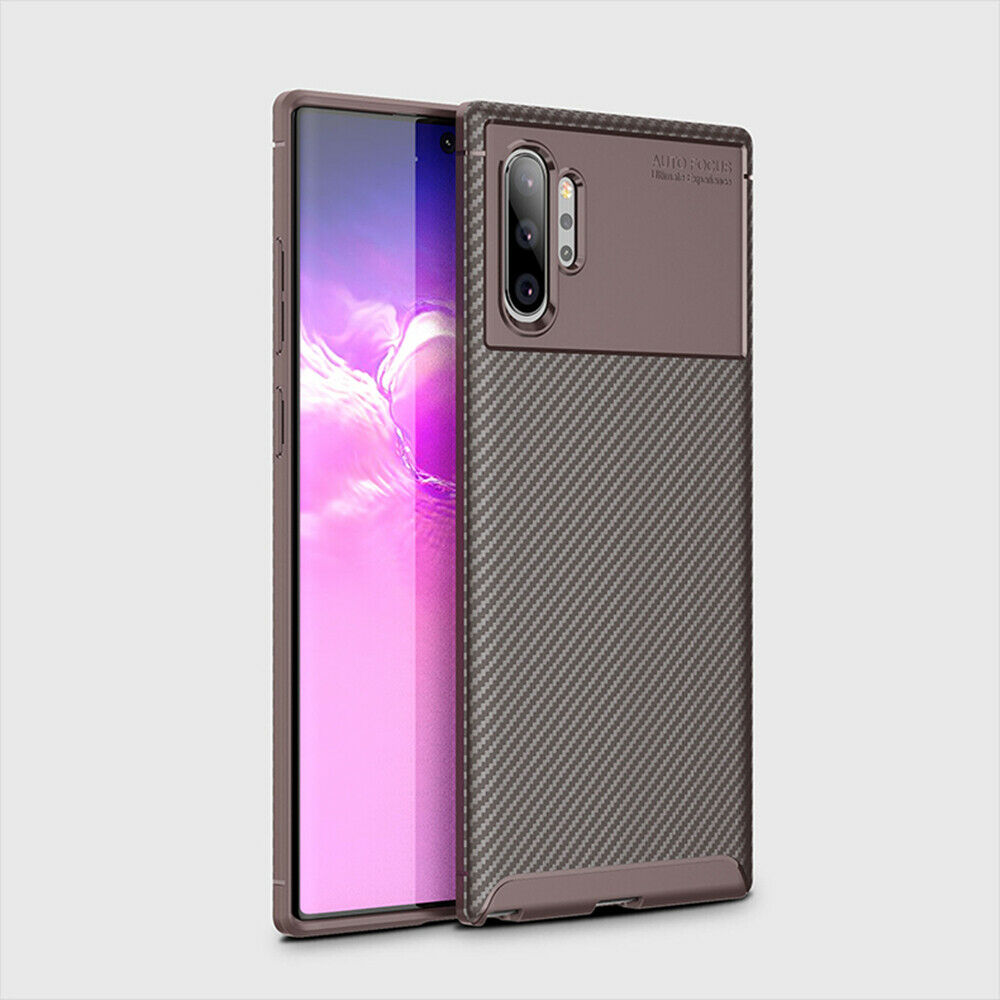 For Samsung Galaxy Note 10 Plus Carbon Fiber Rubber Case TPU Slim Matte Cover