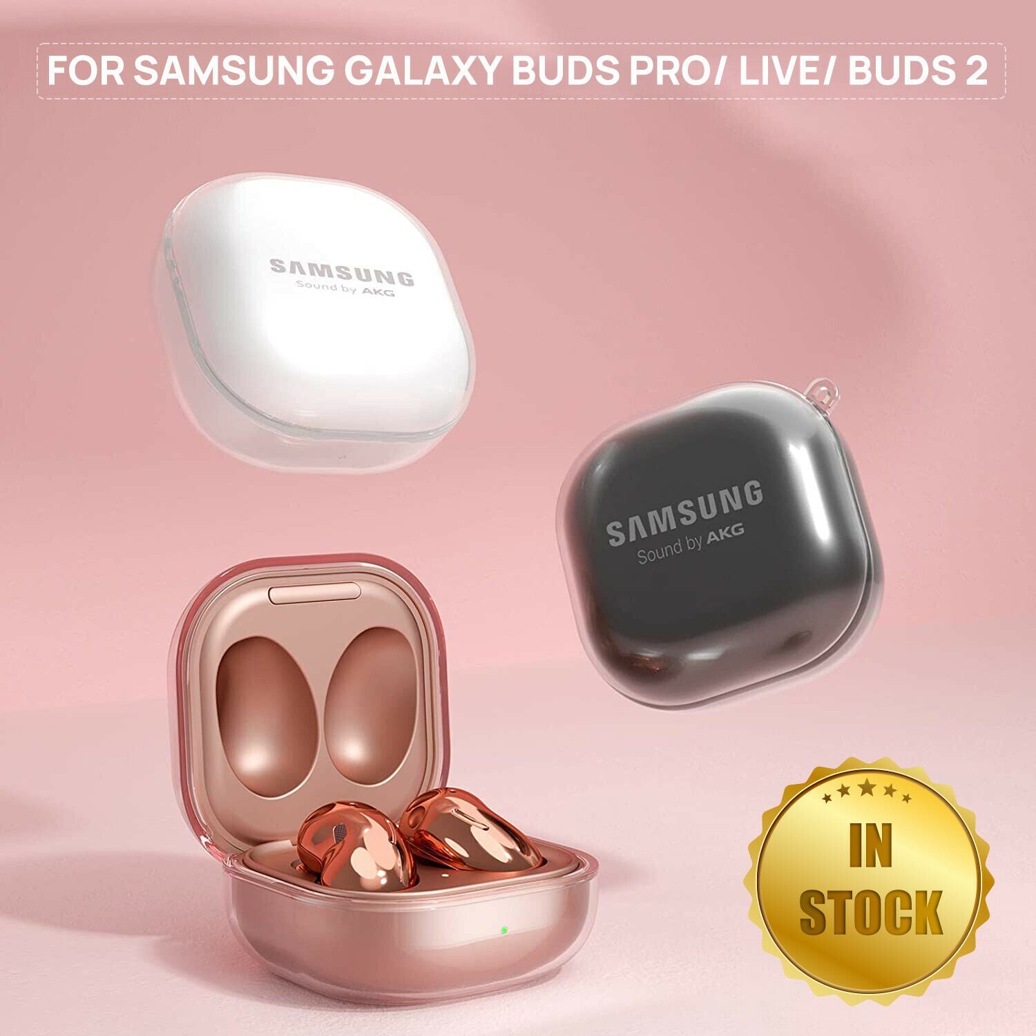 Clear Protective Cover Case for Samsung Galaxy Buds 2 Live/ Pro Earbuds Earphone