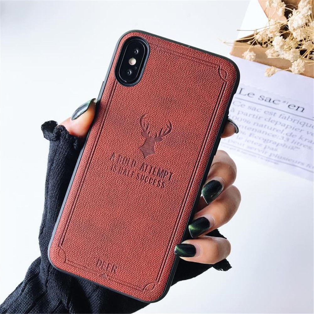 iPhone XR Cloth Case Deer Soft TPU Silicon Slim Back Cover