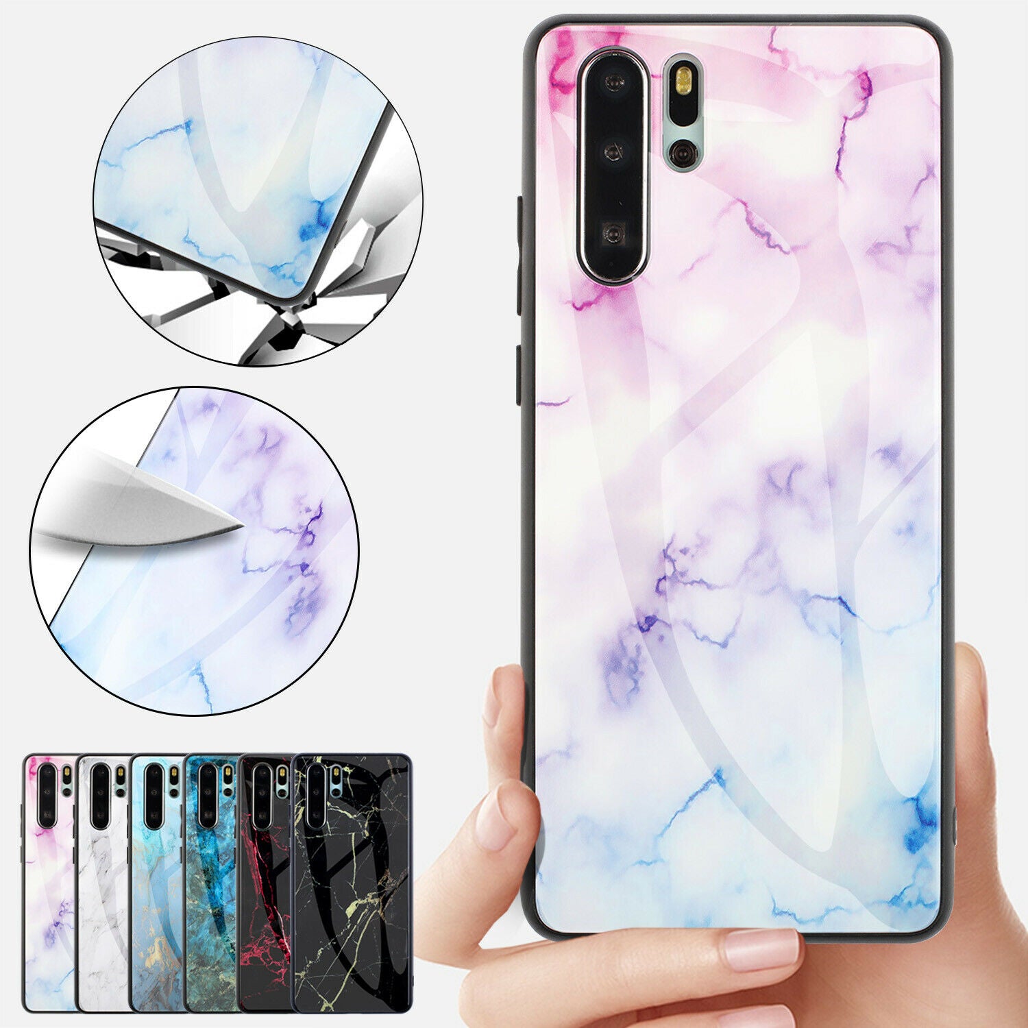 For Samsung Note 10 Plus Case Tempered Glass Back TPU Protective Hard Cover