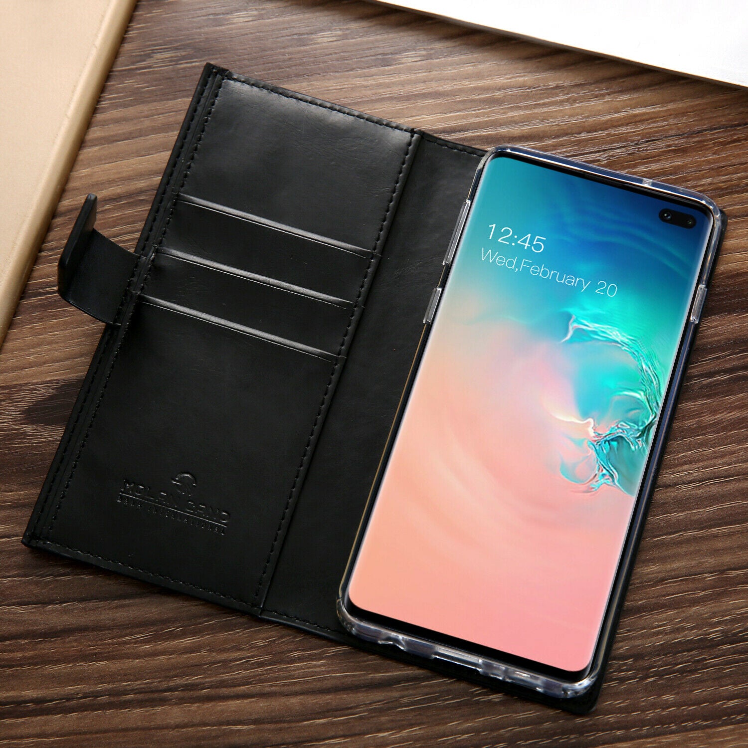 Samsung Galaxy S8 Zipper Leather Wallet Card Magnetic Case Cover-Black