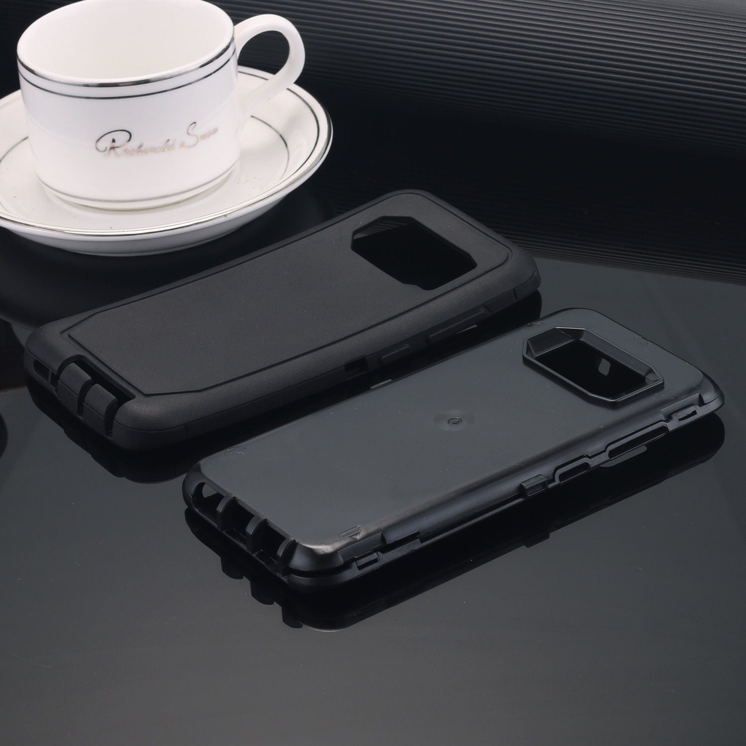 Samsung Galaxy S8 Case Shockproof Hybrid Rubber Armor Rugged Cover-Black