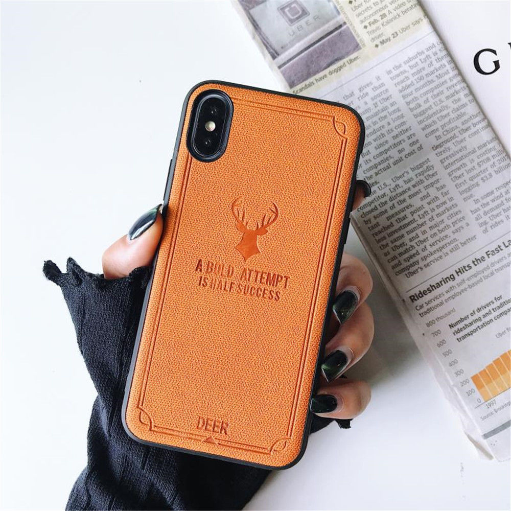 iPhone XR Cloth Case Deer Soft TPU Silicon Slim Back Cover