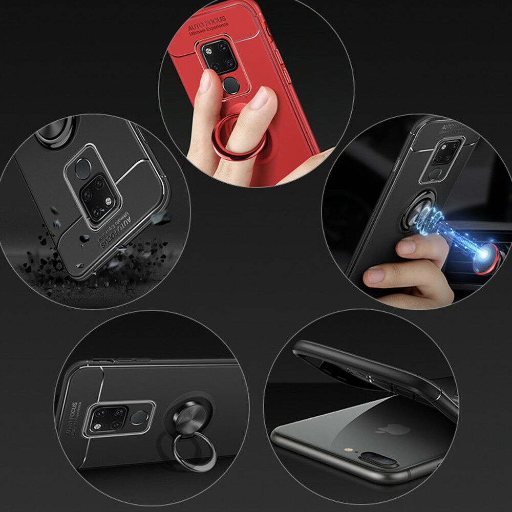 Mate 20 Pro Case Magnetic Car Mount Soft TPU Ring Holder Kickstand Cover Huawei