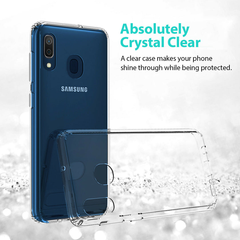 Hard Clear Samsung Galaxy A20 Case Clear Heavy Duty Shockproof Slim Cover
