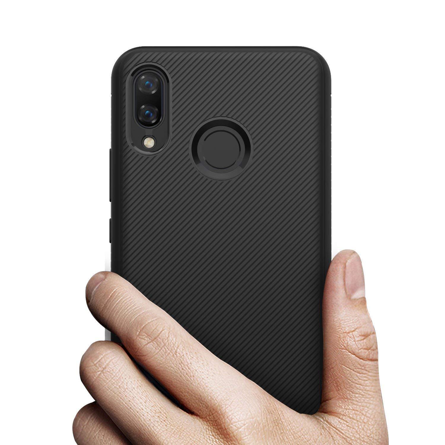 Huawei Nova 3e case，[Scratch Resistant] Premium Flexible Soft Anti Slip TPU