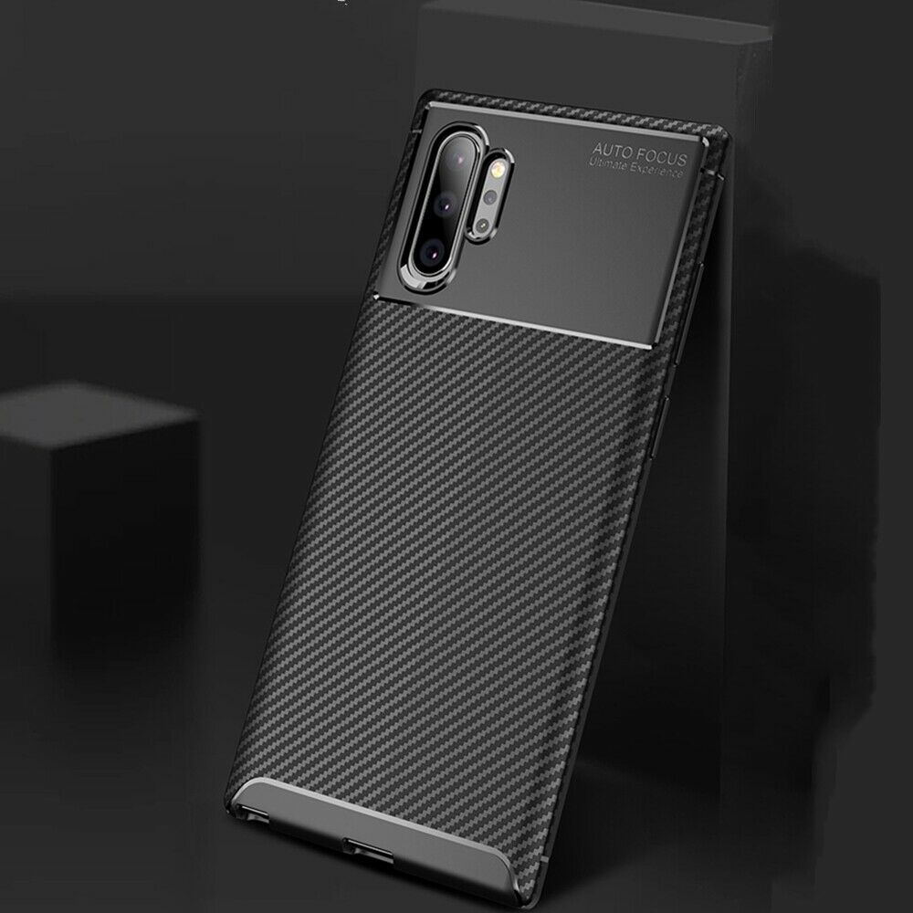 For Samsung Galaxy Note 10 Plus 5G Carbon Fiber Rubber Case TPU Slim Matte Cover