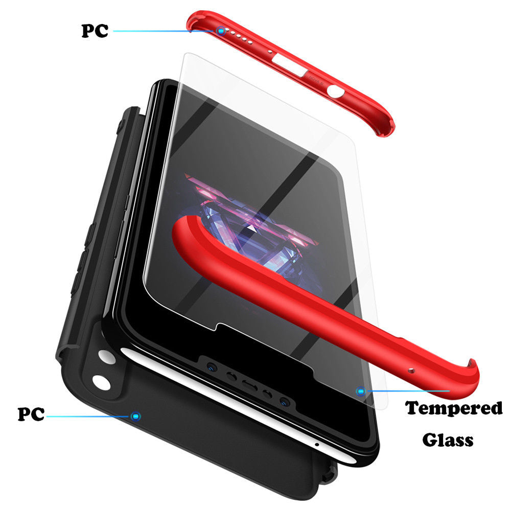 360° Full Tough Cover Shockproof Heavy Duty Bumper Armor Case For Huawei Nova 3i-Silver Black