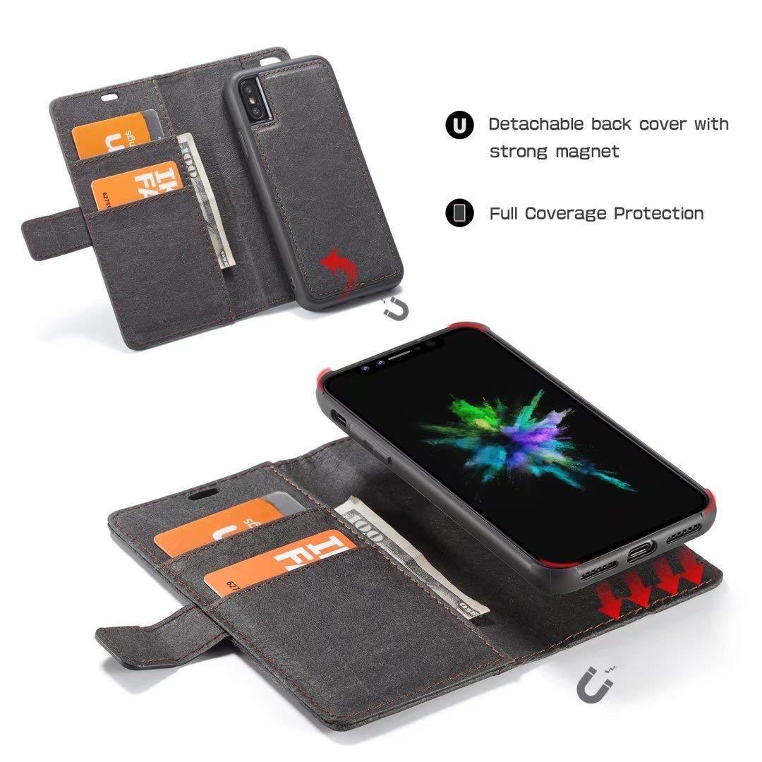 iPhone X/XS Luxury Magnetic Leather Removable Wallet Case