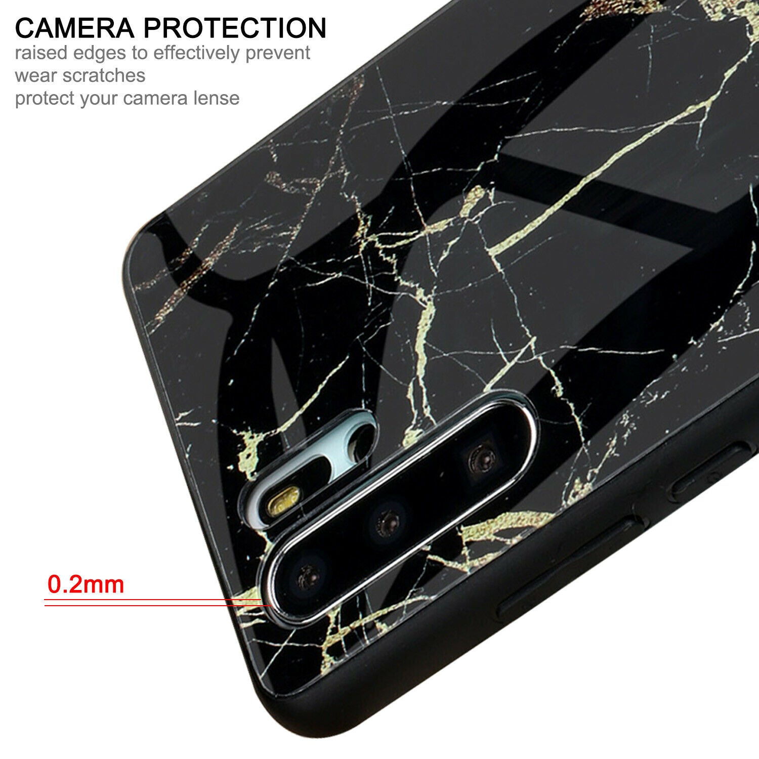 For Samsung Note 10 Case Tempered Glass Back TPU Protective Hard Cover