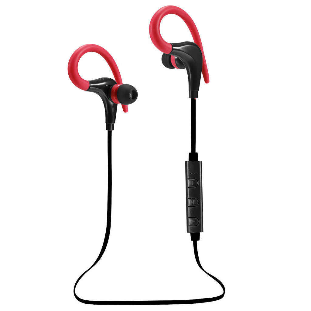 Wireless Sports Bluetooth Headphones,Stereo Earbuds Noise Cancelling Earphones-Red