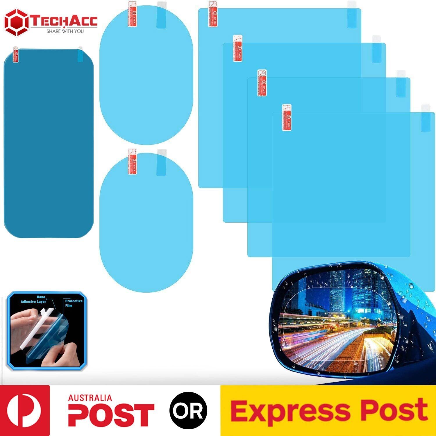 Car Side Truck Rearview Mirror Protector Film Waterproof Anti-Fog Rain-Proof AU