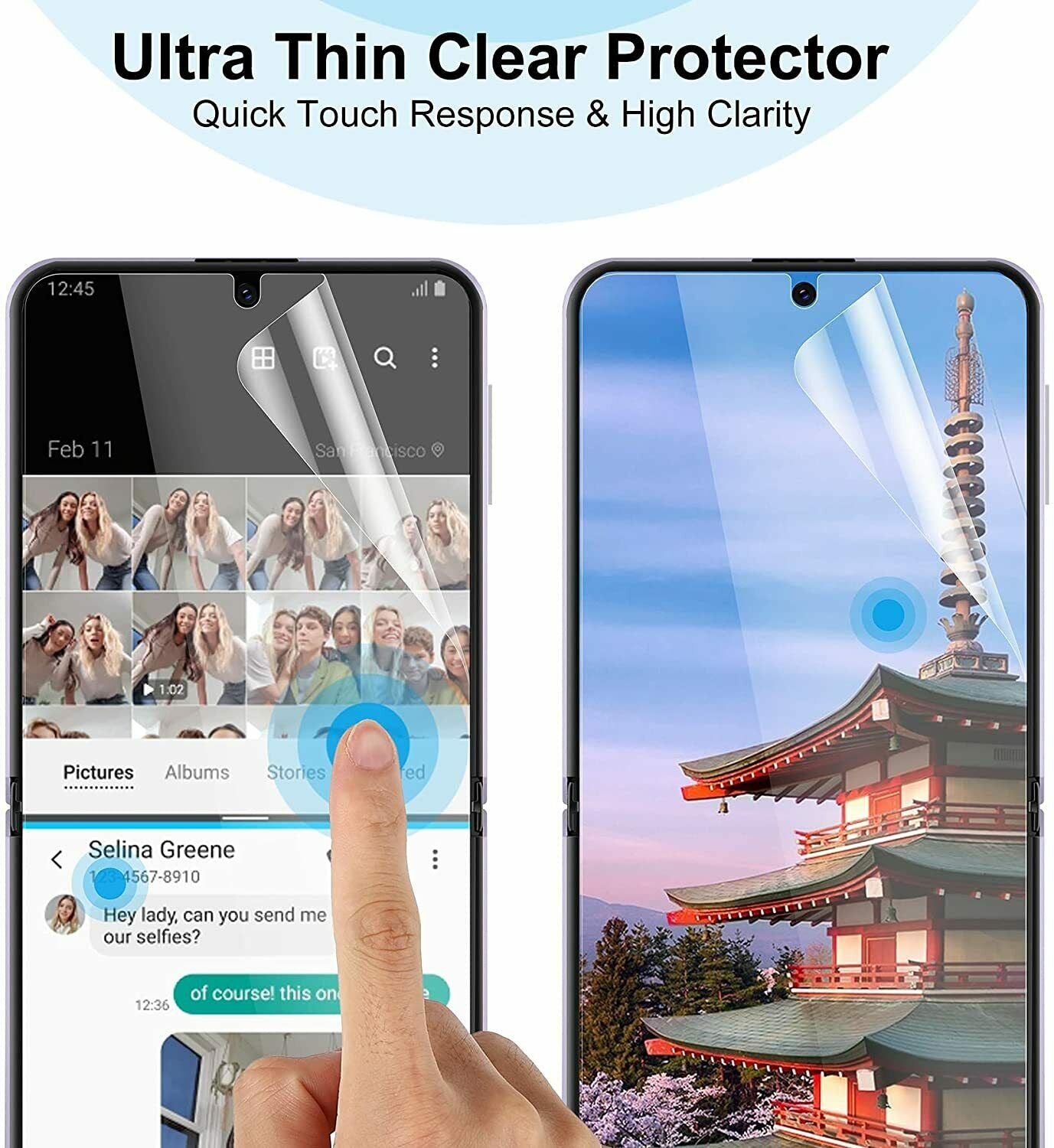 For Galaxy Z Flip4 5G Screen Protector Hard Case Ultra Slim Clear Cover