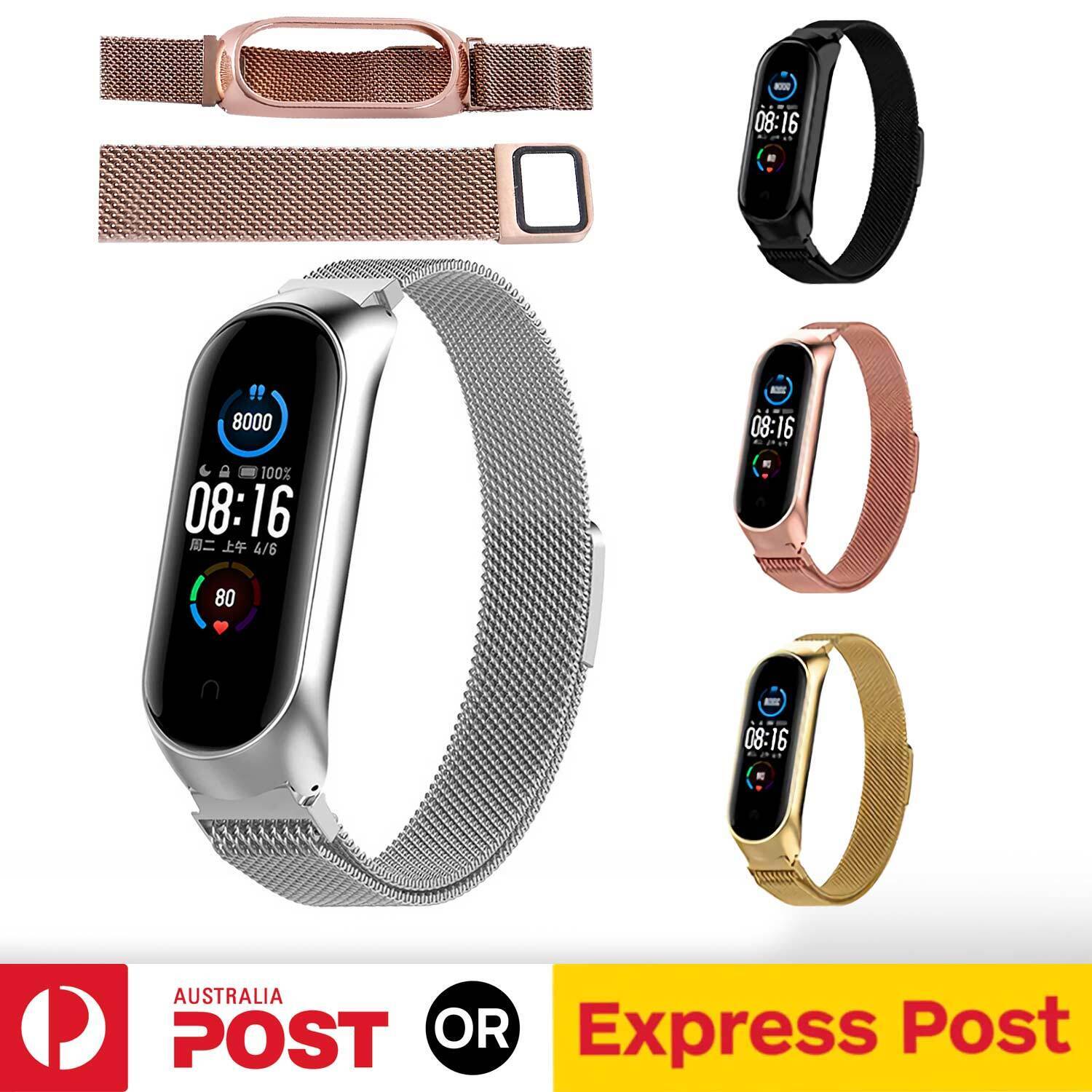 Wristband Strap Stainless Steel Replacement Metal Band For Xiaomi Mi Band 5 6 AU