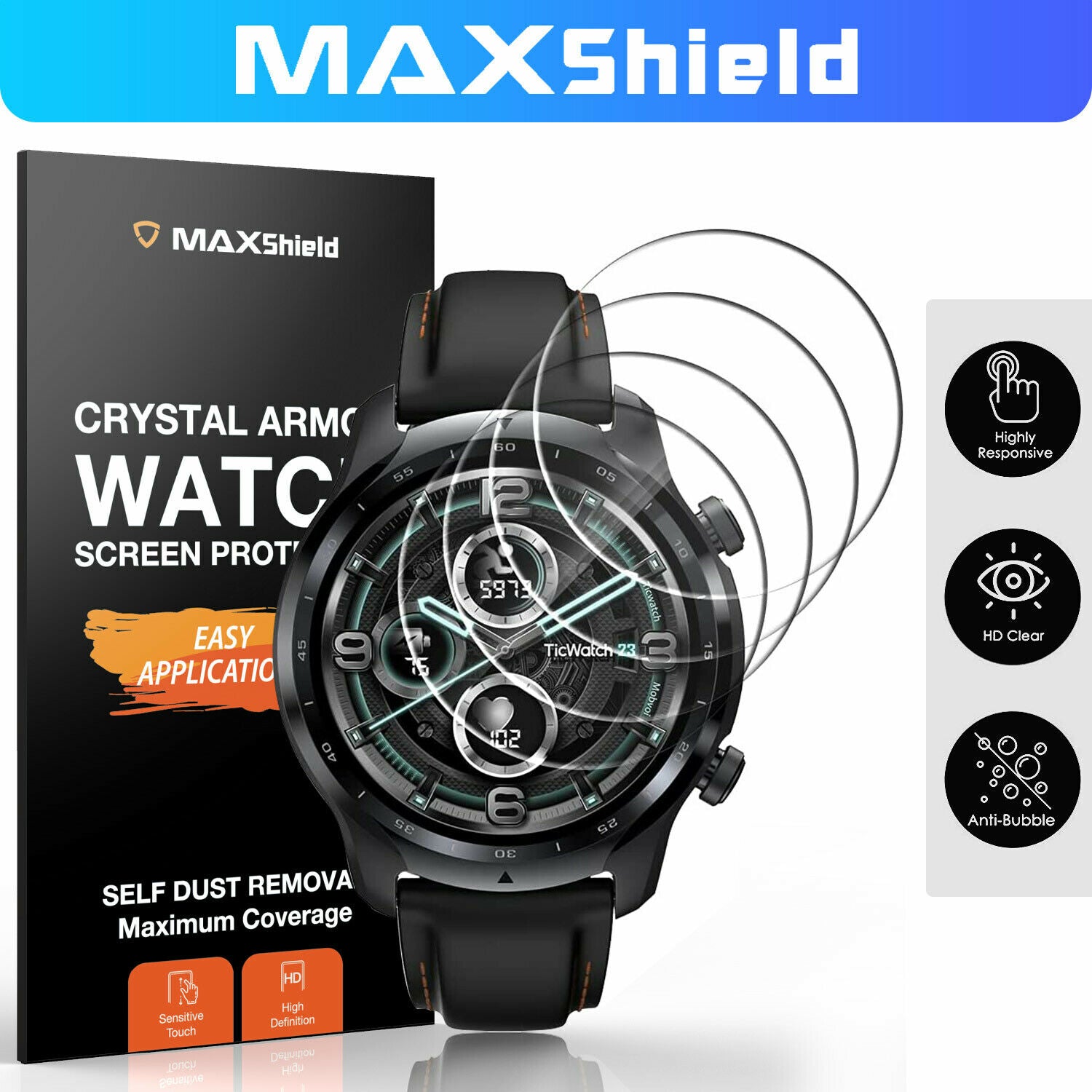 3X Fr TicWatch Pro 3 Ultra GPS 4G LTE Full Cover Tempered Glass Screen Protector
