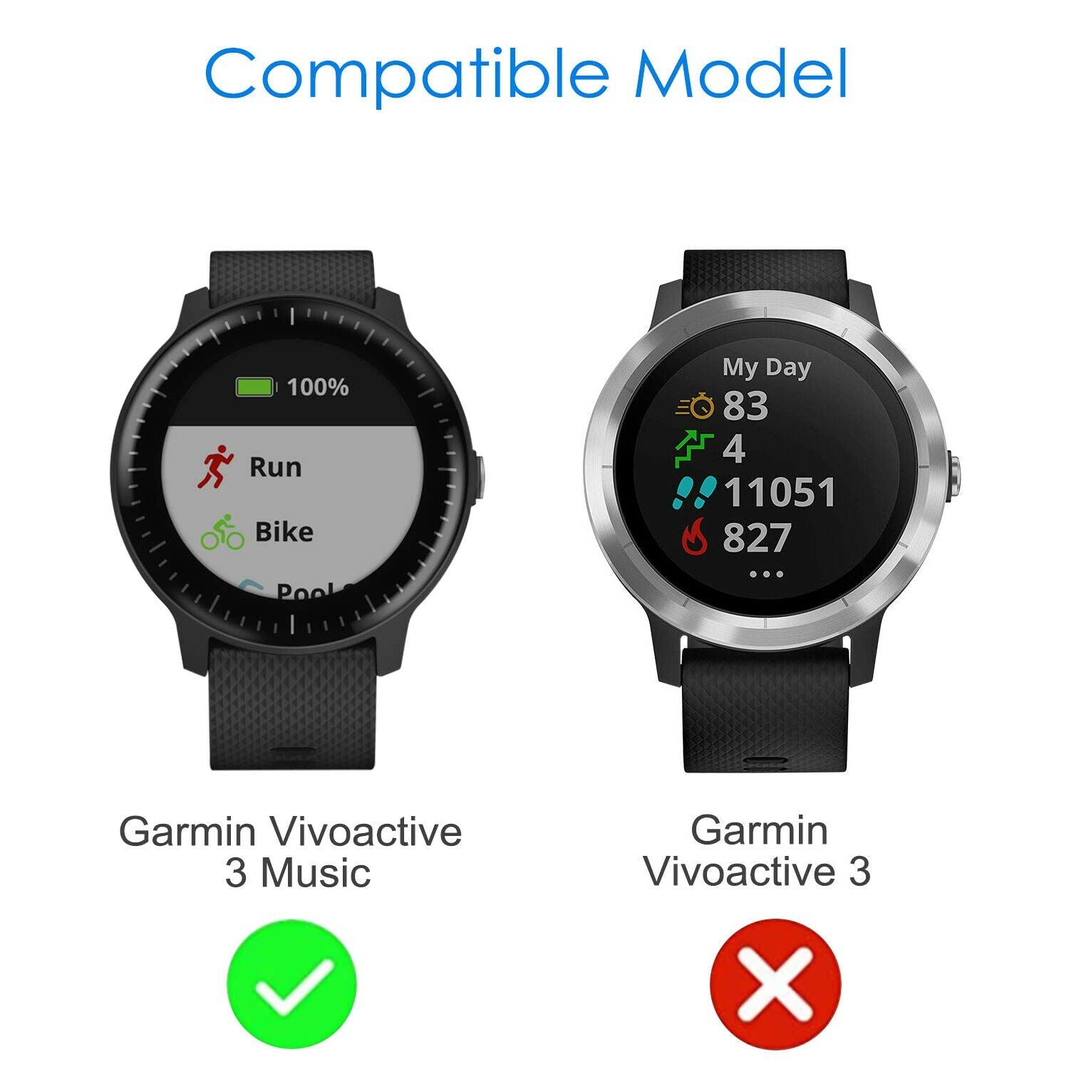 For Garmin Vivoactive 3 Music Shockproof Clear Case Full Cover Screen Protector