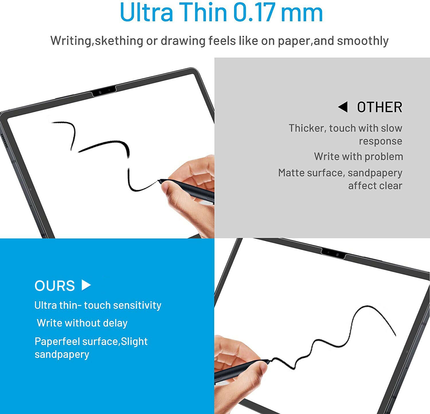 For Galaxy Tab S6 Lite Paper Like Screen Protector Matte Film Draw