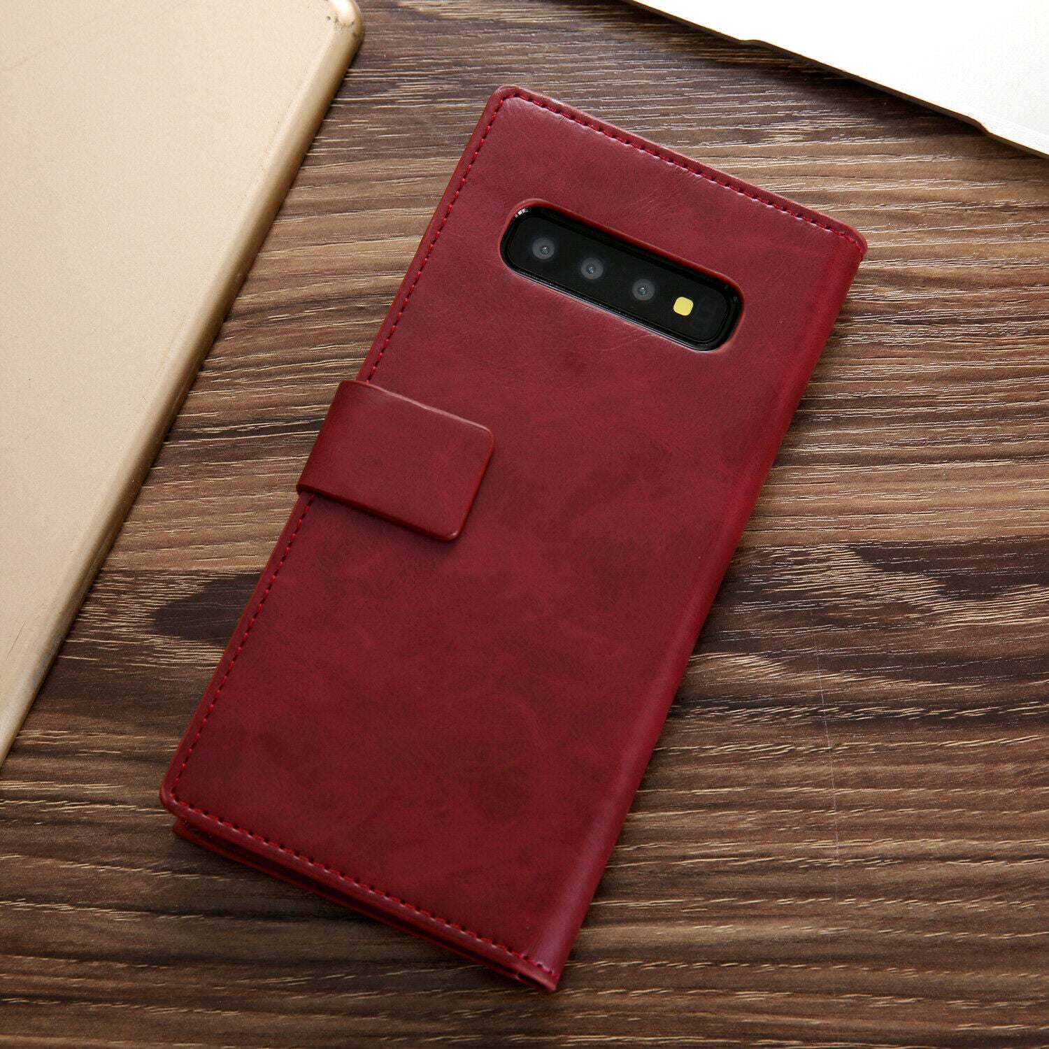 Samsung Galaxy S8 Zipper Leather Wallet Card Magnetic Case Cover-Brown