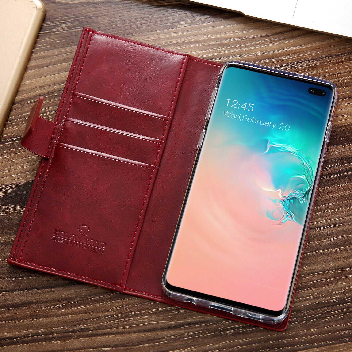 Samsung Galaxy S9 Zipper Leather Wallet Card Magnetic Case Cover-Brown