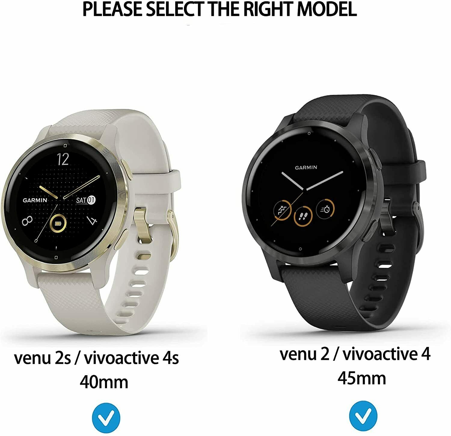 For Garmin Venu 2 2S Vivoactive 4 4S TPU Full Case Cover Screen Protector Cable