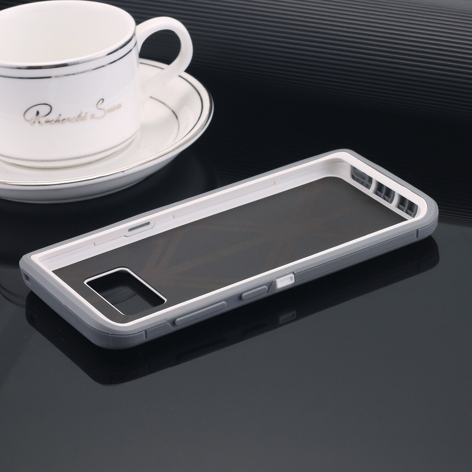 Samsung Galaxy S10 Case Shockproof Hybrid Rubber Armor Rugged Cover-Gray White