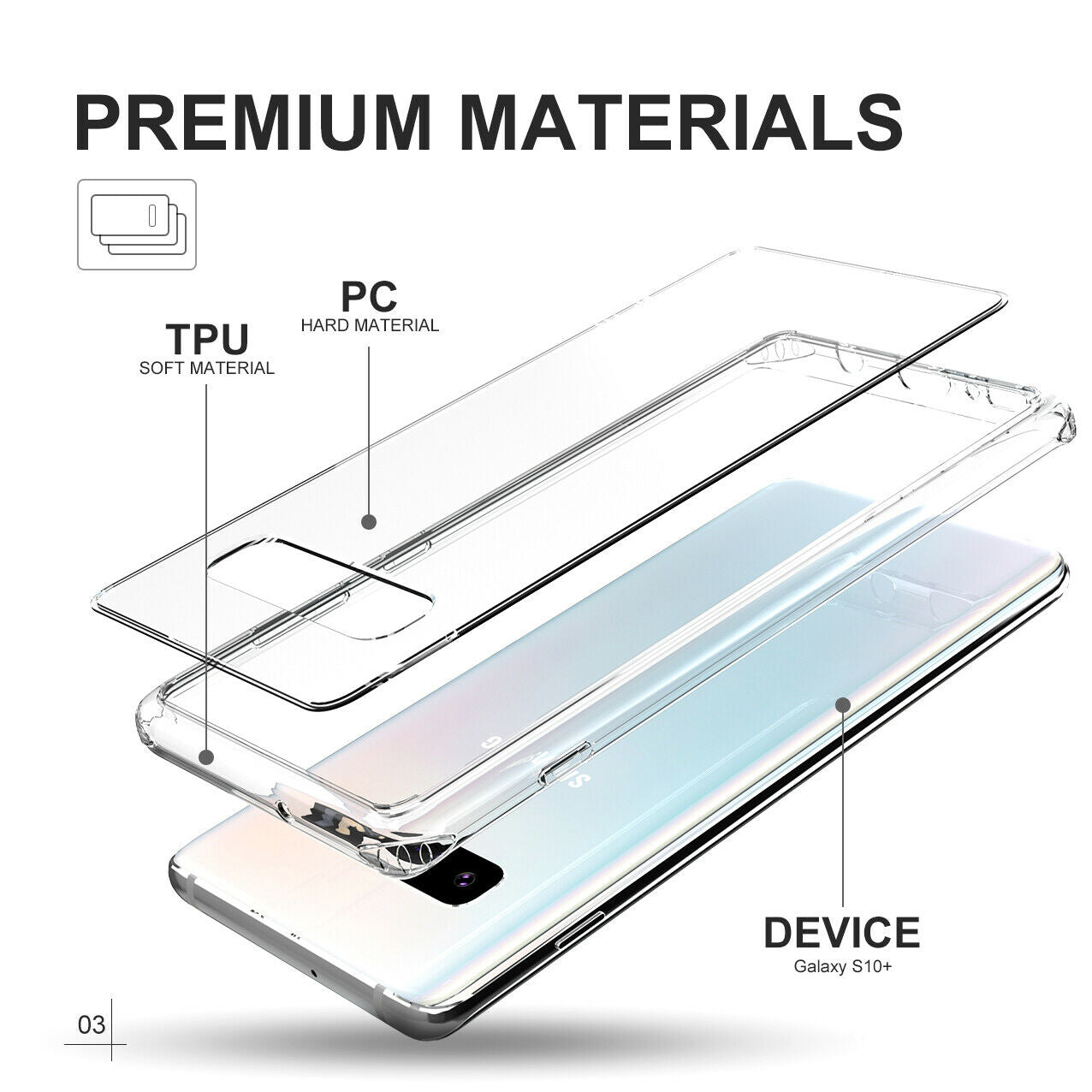 Samsung Galaxy S10 Plus Case Shockproof Crystal Bumper Case Cover