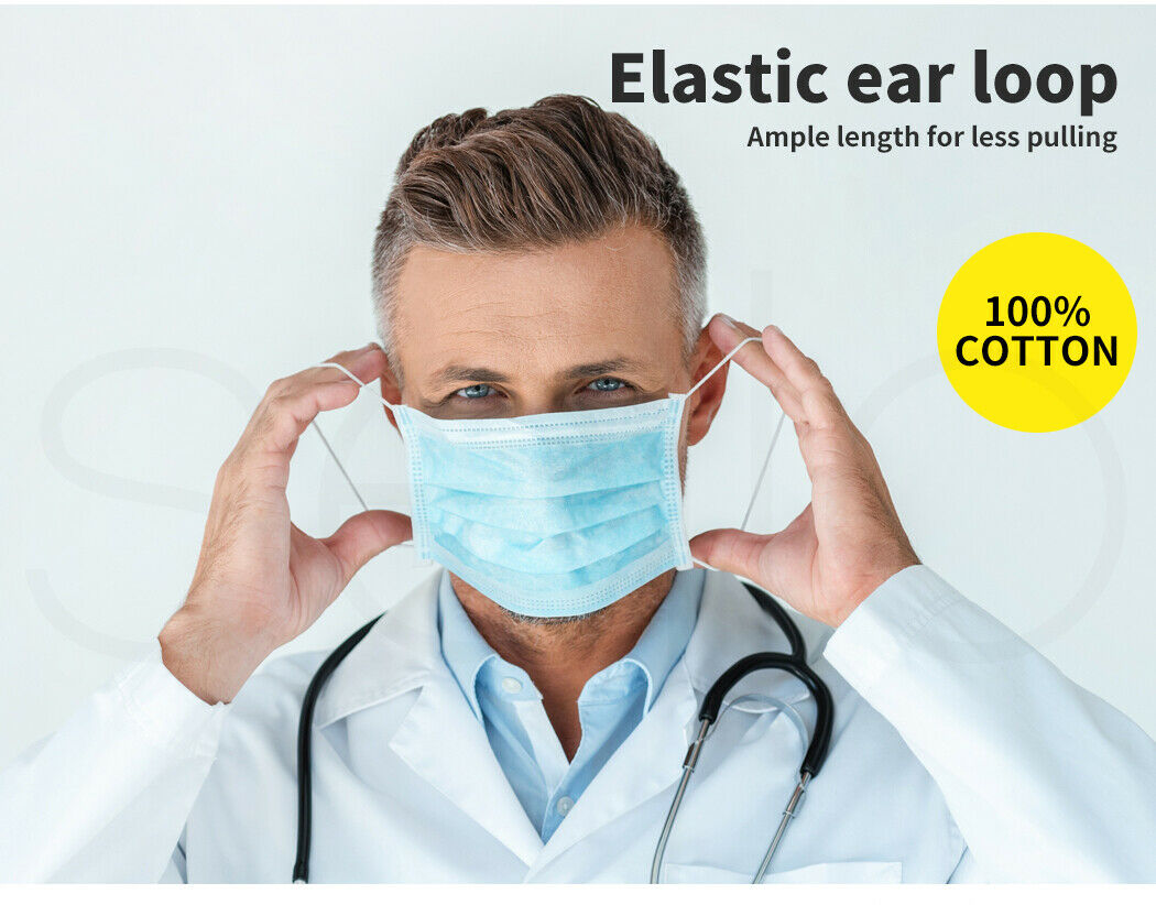 50 Pcs Disposable 3-Ply Face Mask Protective Meltblown AU for General Use