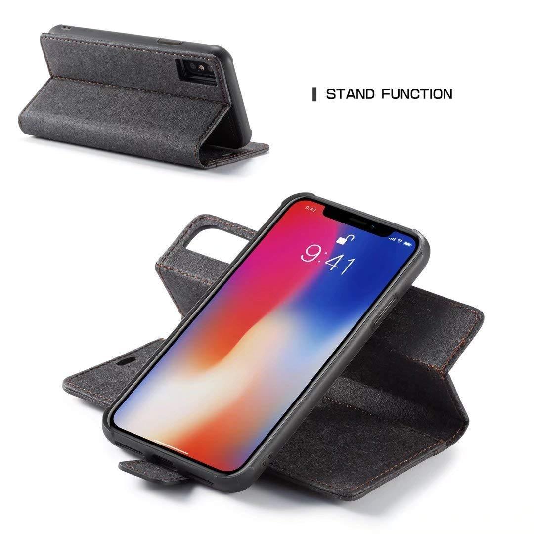 iPhone 11 Pro Max 6.5" Luxury Magnetic Leather Removable Wallet Case