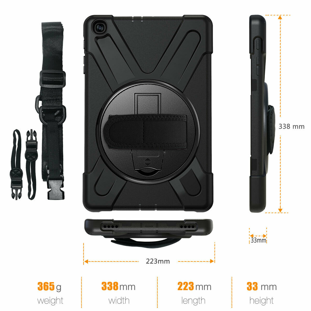 For Samsung Tab A 10.1 SM-T510 T515 2019 Tablet Shockproof Rotating Stand Case-8 Colors